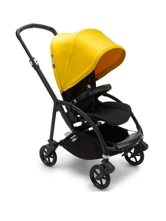 front image of bugaboo-beenbsp6-complete-pushchair-blacklemon-yellow