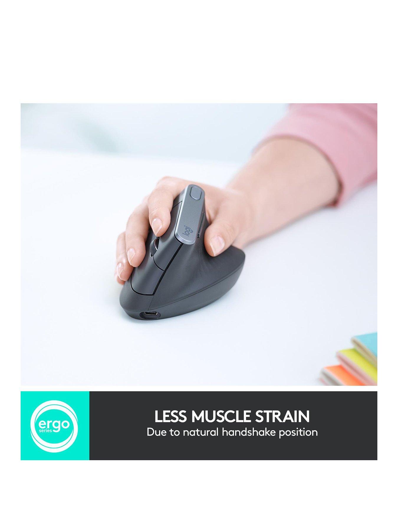 Image 2 of 8 of Logitech MX VERTICAL Ergonomic Wireless Mouse - Graphite