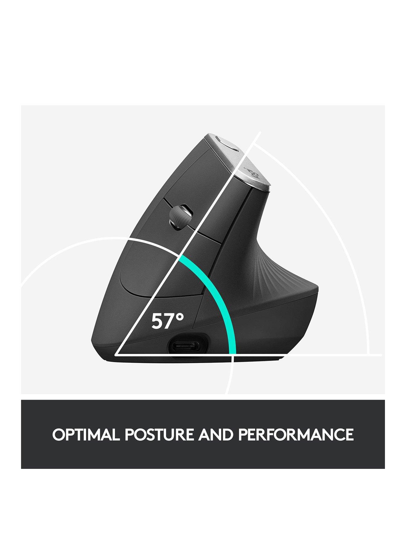 Image 3 of 8 of Logitech MX VERTICAL Ergonomic Wireless Mouse - Graphite