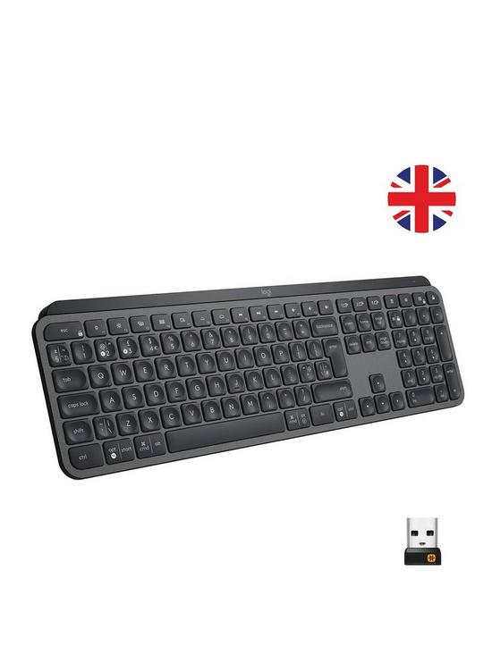 front image of logitech-mx-keys-advanced-wireless-illuminated-keyboard-graphite-uk