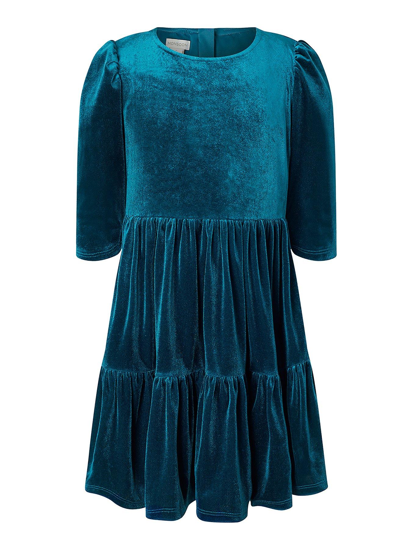 monsoon blue velvet dress