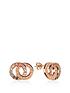  image of radley-rose-gold-plated-sterling-silver-rainbow-crystal-double-hoop-stud-ladies-earrings