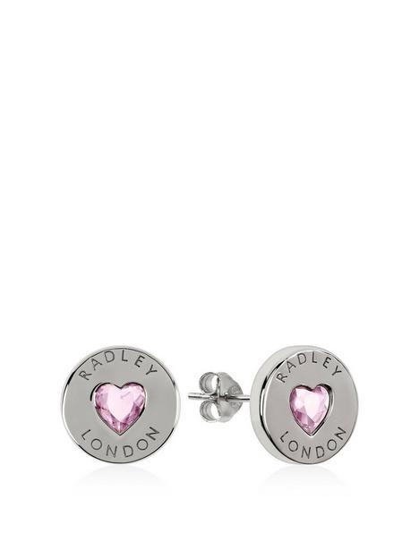 radley-sterling-silver-pink-crystal-heart-stud-ladies-earrings