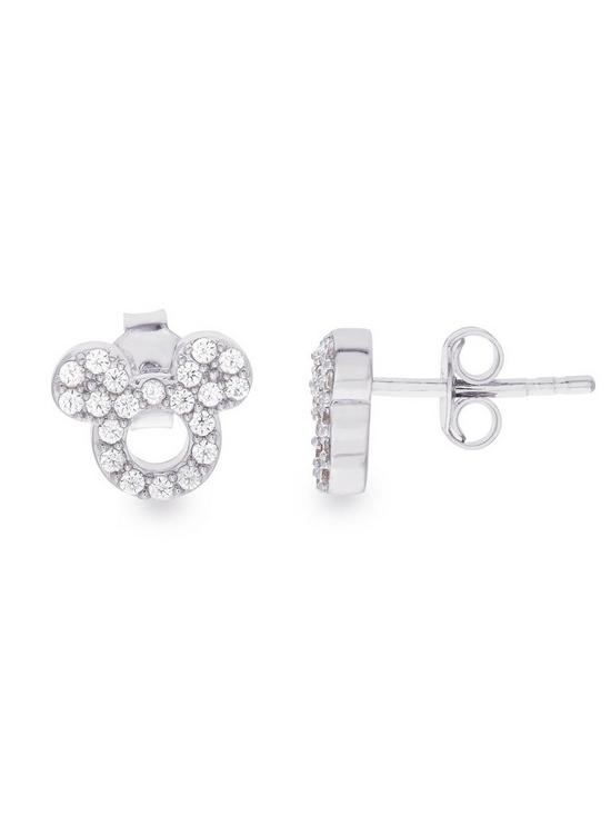 stillFront image of disney-mickey-mouse-sterling-silver-open-crystal-stud-earrings