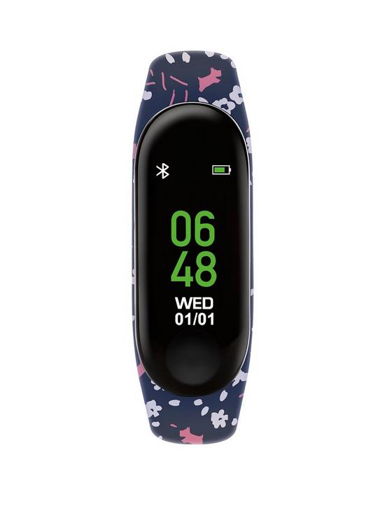 front image of radley-activity-tracker-with-floral-printed-purple-silicone-strap-ladies-watch