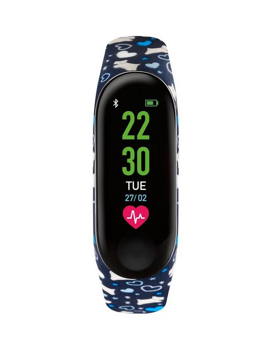 front image of radley-activity-tracker-with-dog-and-heart-print-silicone-strap-ladies-watch