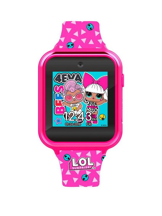front image of lol-surprise-full-display-printed-silicone-strap-kids-interactive-watch