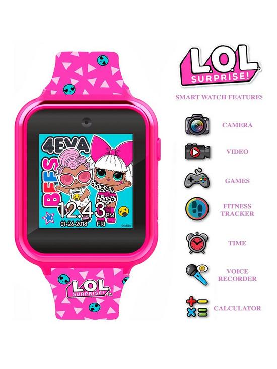 stillFront image of lol-surprise-full-display-printed-silicone-strap-kids-interactive-watch