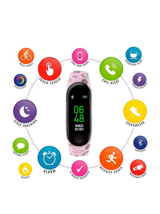stillFront image of tikkers-activity-tracker-digital-dial-black-football-print-silicone-strap-kids-watch