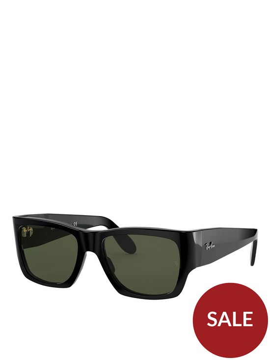 front image of ray-ban-wayfarer-sunglasses-shiny-black
