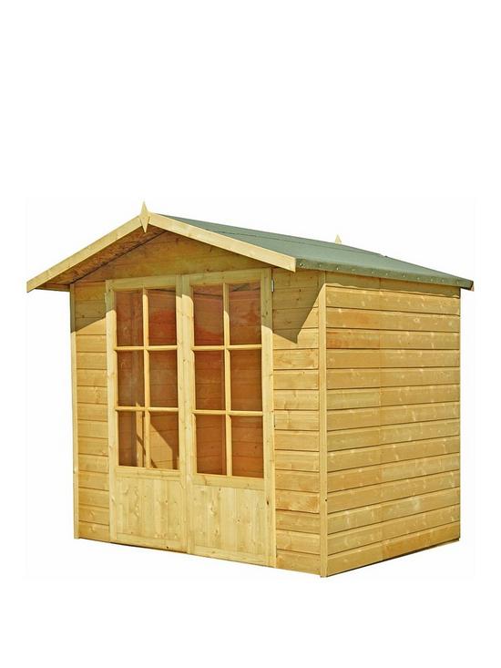 front image of shire-lumley-shiplap-dip-treated-summerhouse-7x5ft