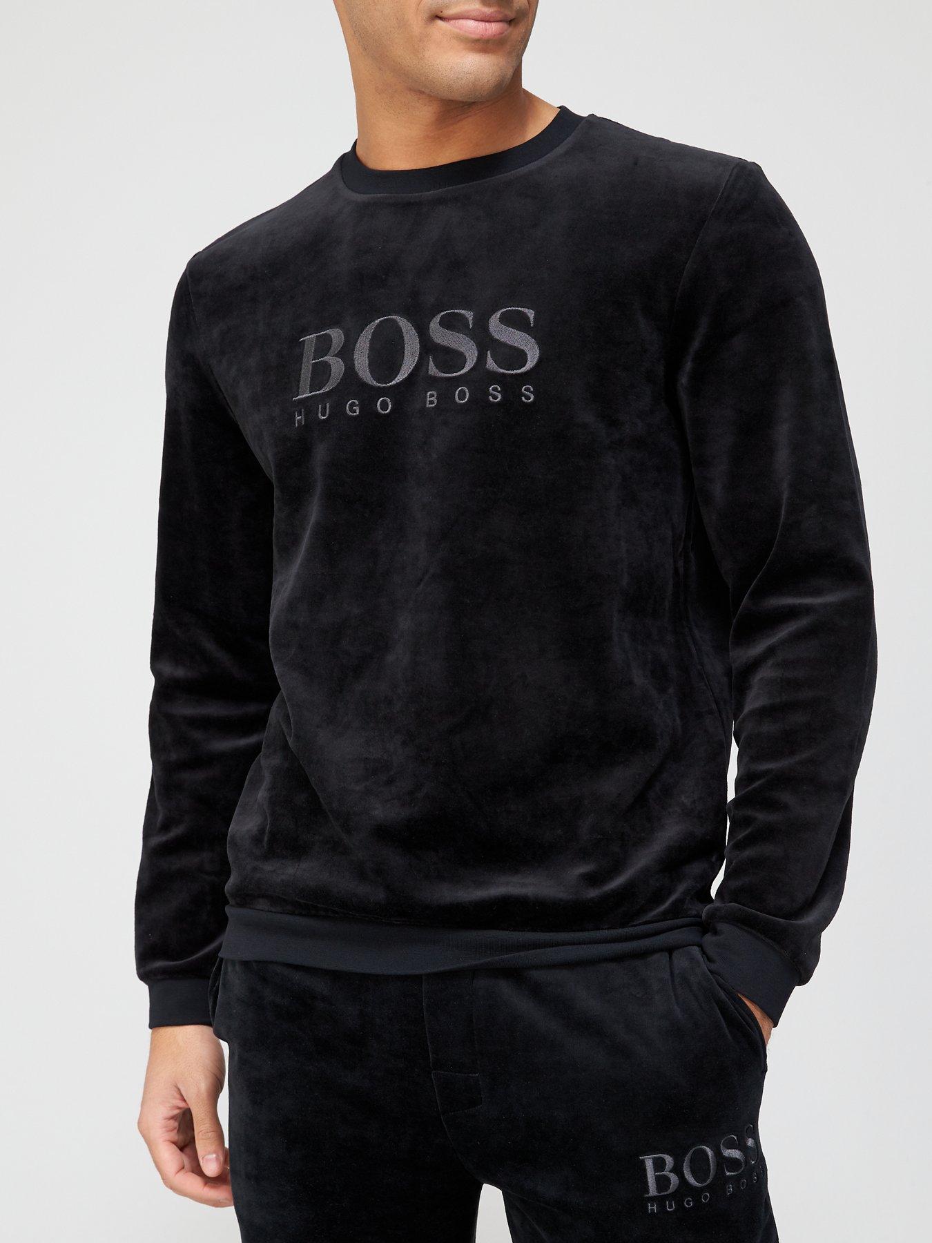 BOSS Bodywear Velour Sweatshirt - Black 