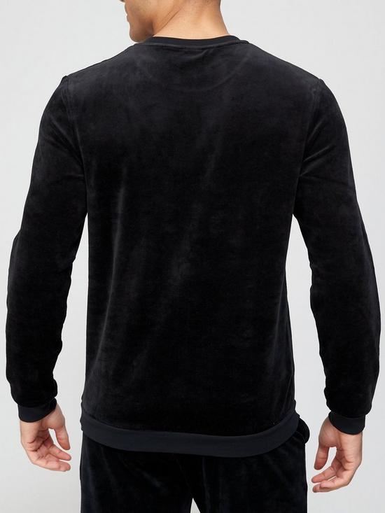 stillFront image of boss-bodywear-velour-sweatshirt-black