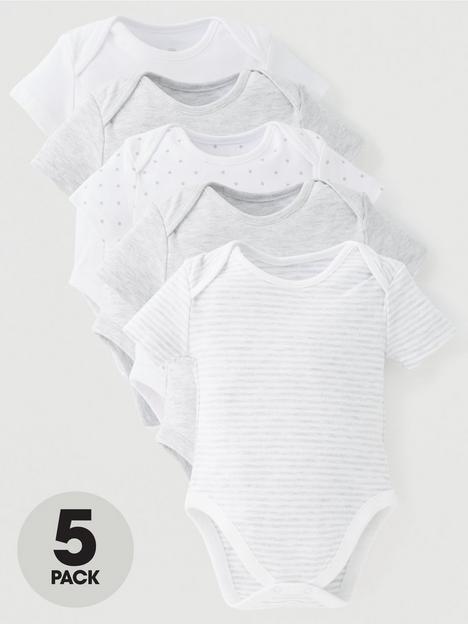 mini-v-by-very-baby-unisex-5-pack-short-sleeve-essentialsnbspmix-bodysuits-grey
