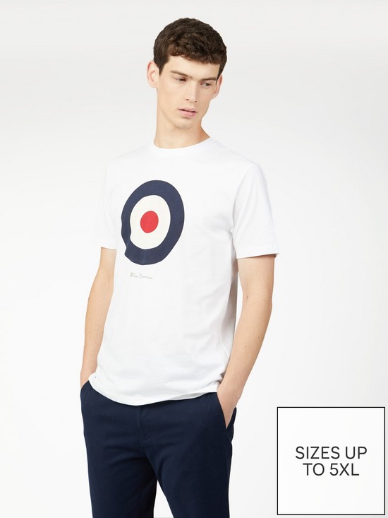 front image of ben-sherman-signature-target-t-shirt-white