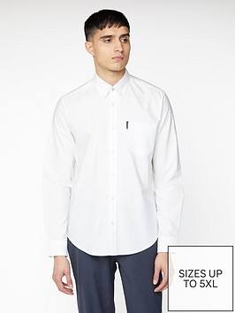 ben-sherman-long-sleeve-signature-oxford-shirt-white