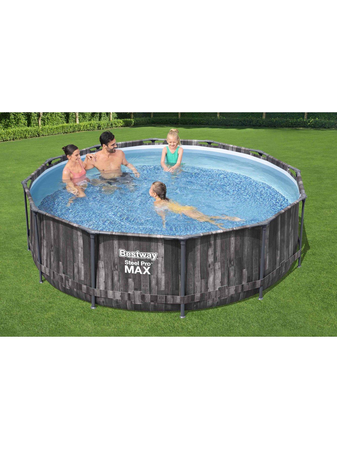  image of bestway-12ft-wood-effect-steel-pro-max-pool-set