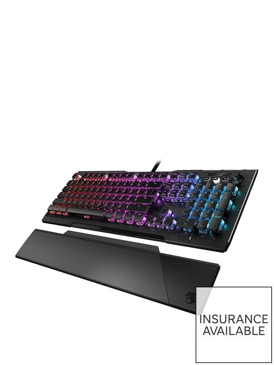 front image of roccat-vulcan-120-aimo-rgb-mechanical-gaming-keyboard-uk-layout