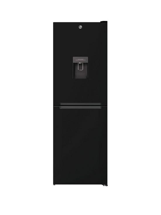 front image of hoover-hmnb-6182-b5wdkn-60cm-widenbsptotal-no-frost-fridge-freezer-with-water-dispensernbsp--black