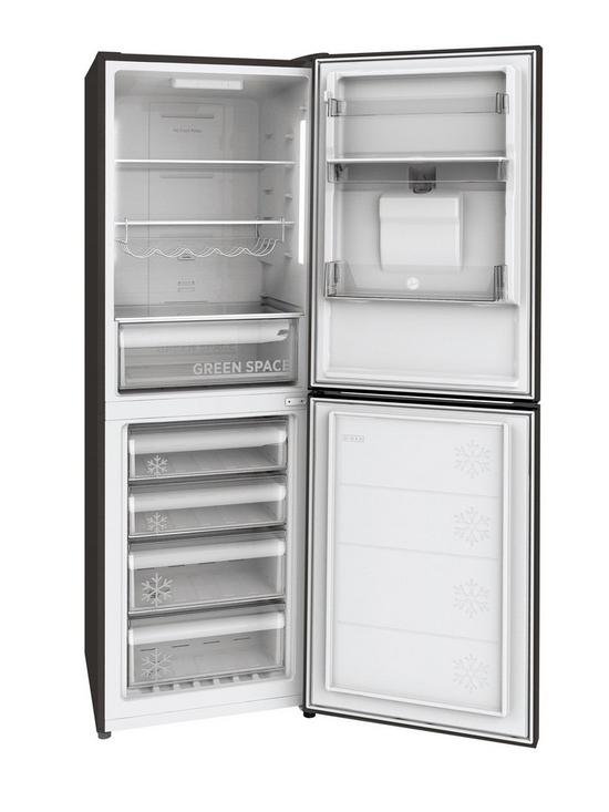 stillFront image of hoover-hmnb-6182-b5wdkn-60cm-widenbsptotal-no-frost-fridge-freezer-with-water-dispensernbsp--black