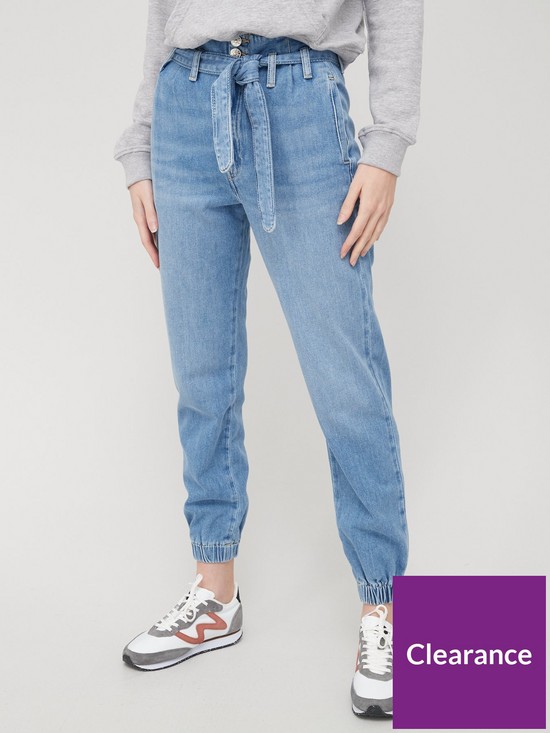 front image of v-by-very-paperbag-denim-jogger-mid-wash