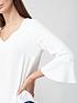  image of v-by-very-frill-sleeve-v-neck-shell-top-ivory