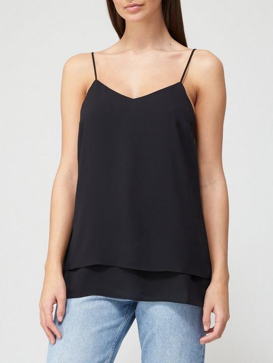 front image of v-by-very-valuenbspdouble-layer-basic-cami-black