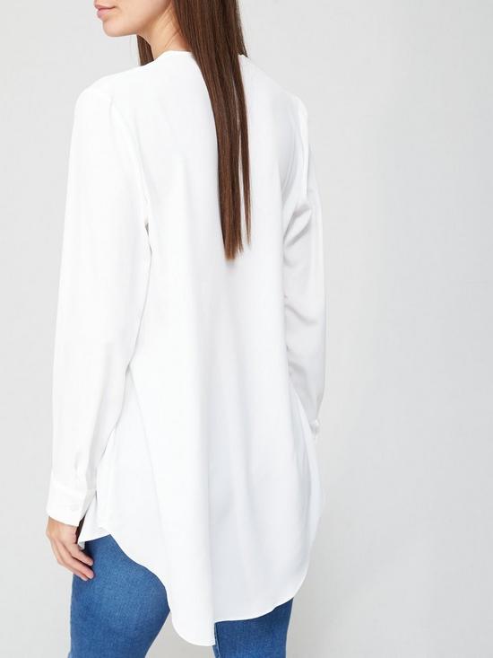 stillFront image of v-by-very-open-collar-longline-blouse-ivory