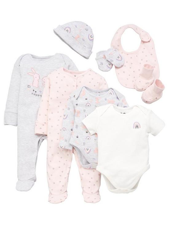 front image of mini-v-by-very-baby-girls-8-piece-rabbit-and-rainbow-set-multinbsp