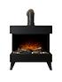  image of adam-fires-fireplaces-viera-black-electric-stove-and-pipe