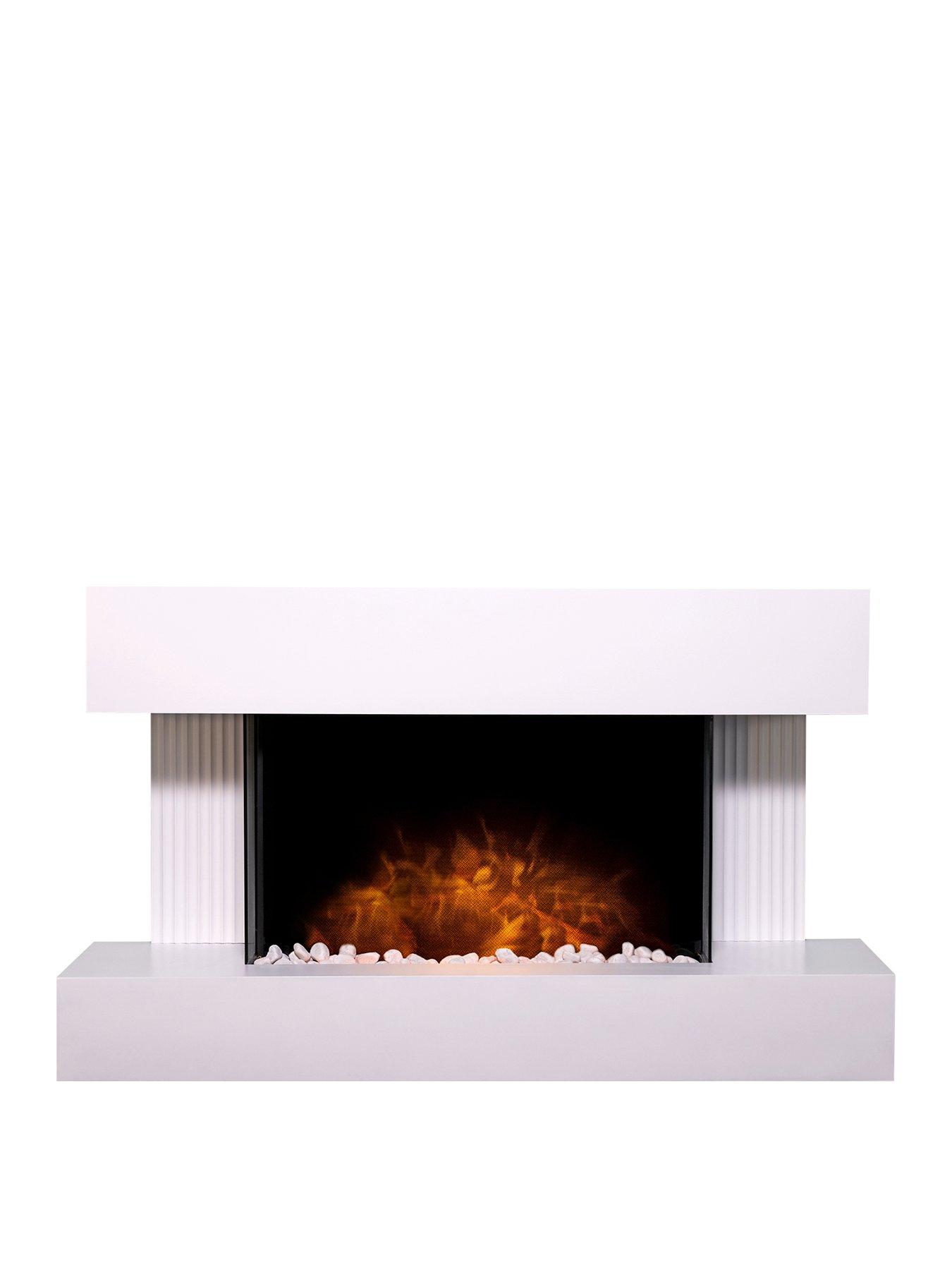  image of adam-fires-fireplaces-manola-white-electric-wall-suite-with-remote