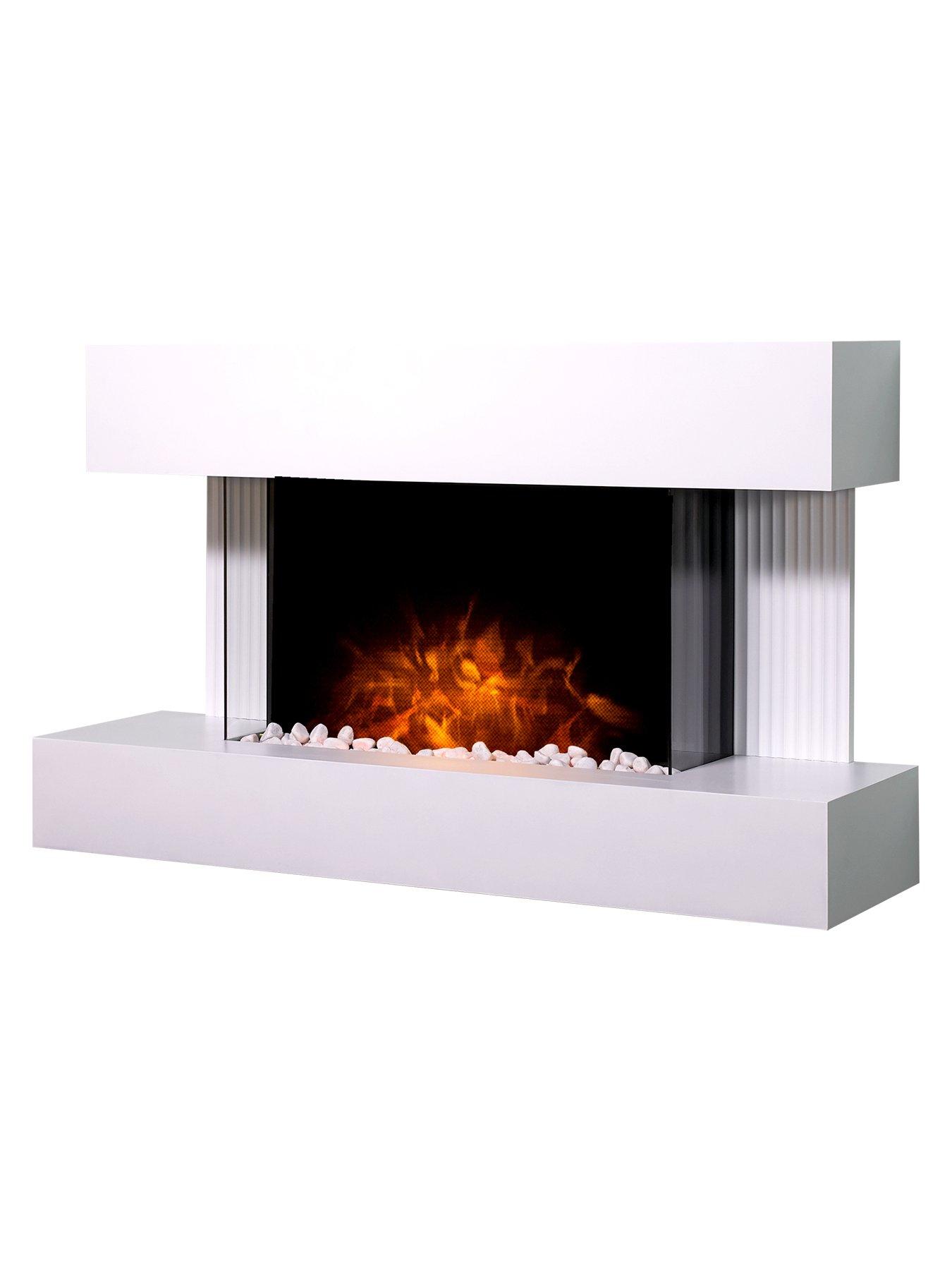  image of adam-fires-fireplaces-manola-white-electric-wall-suite-with-remote