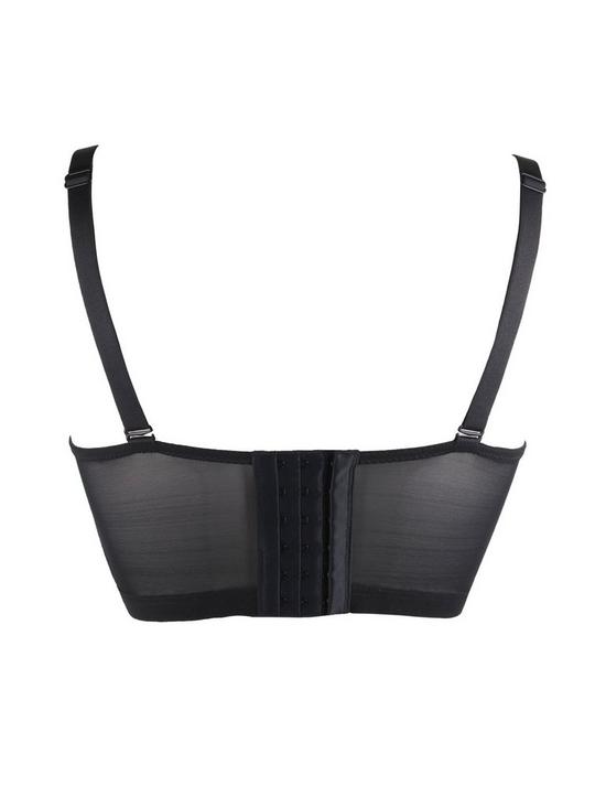 stillFront image of pour-moi-make-a-scene-strapless-padded-lace-bustier-black