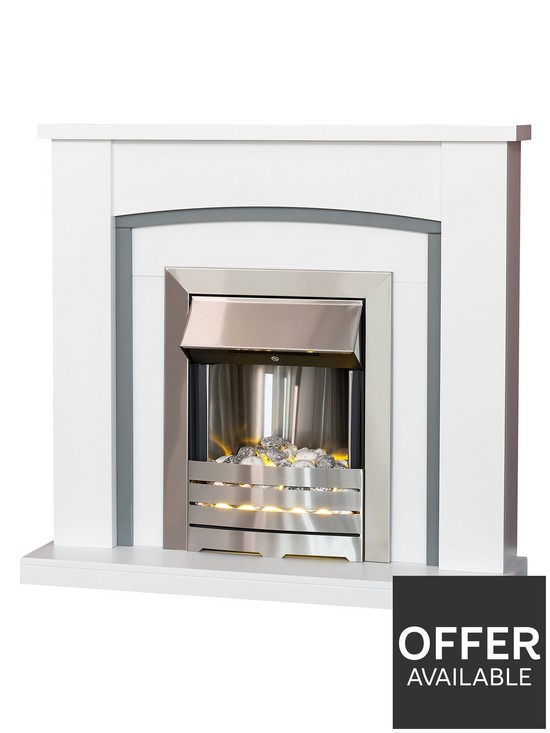 stillFront image of adam-fires-fireplaces-chilton-white-grey-fireplace-with-helios-brushed-steel-electric-fire
