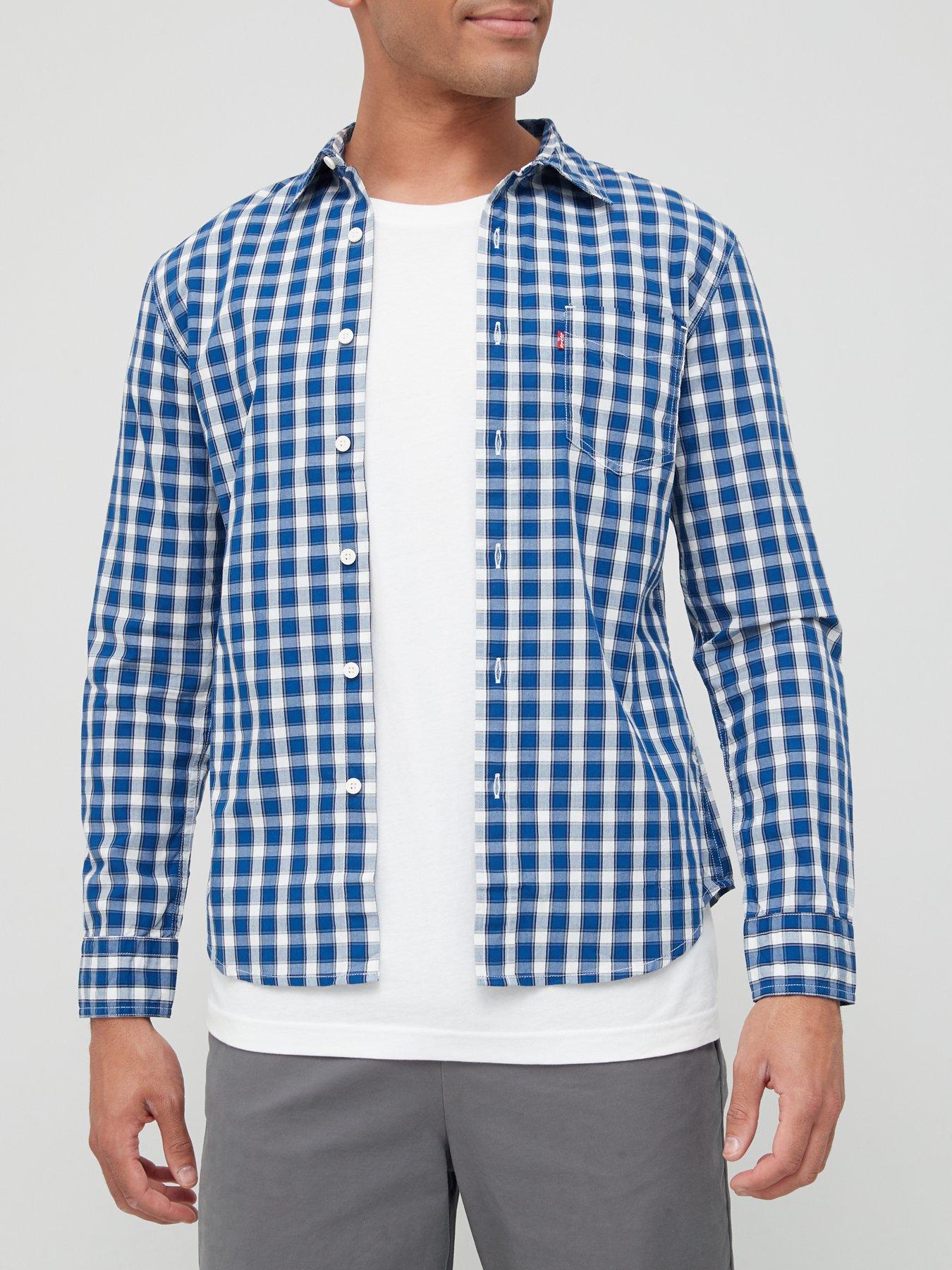 Levi's One Pocket Check Slim Shirt - Blue