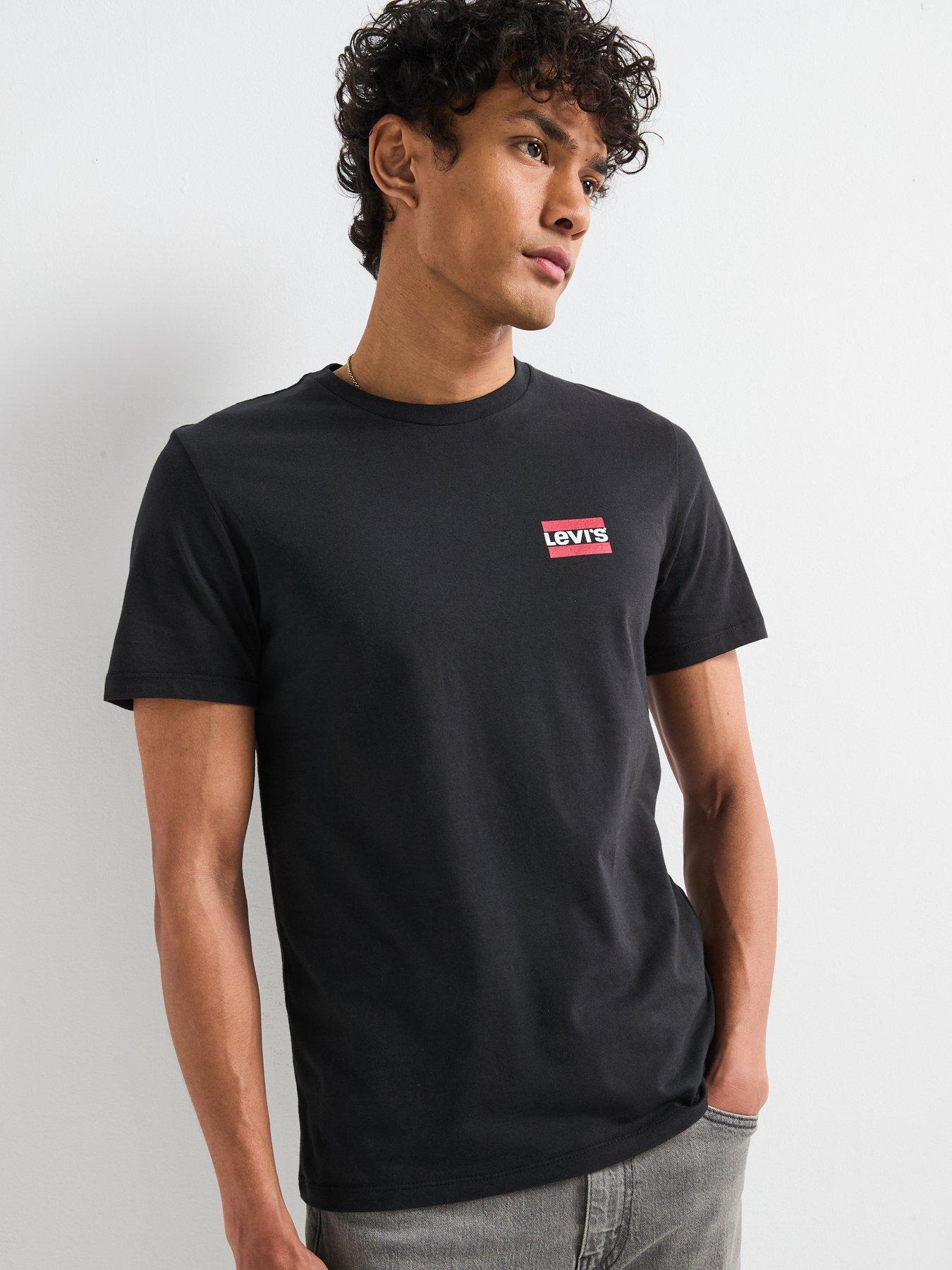 Image 2 of 7 of Levi's Mens 2 Pack Logo Crew Neck T-Shirts - White/Black