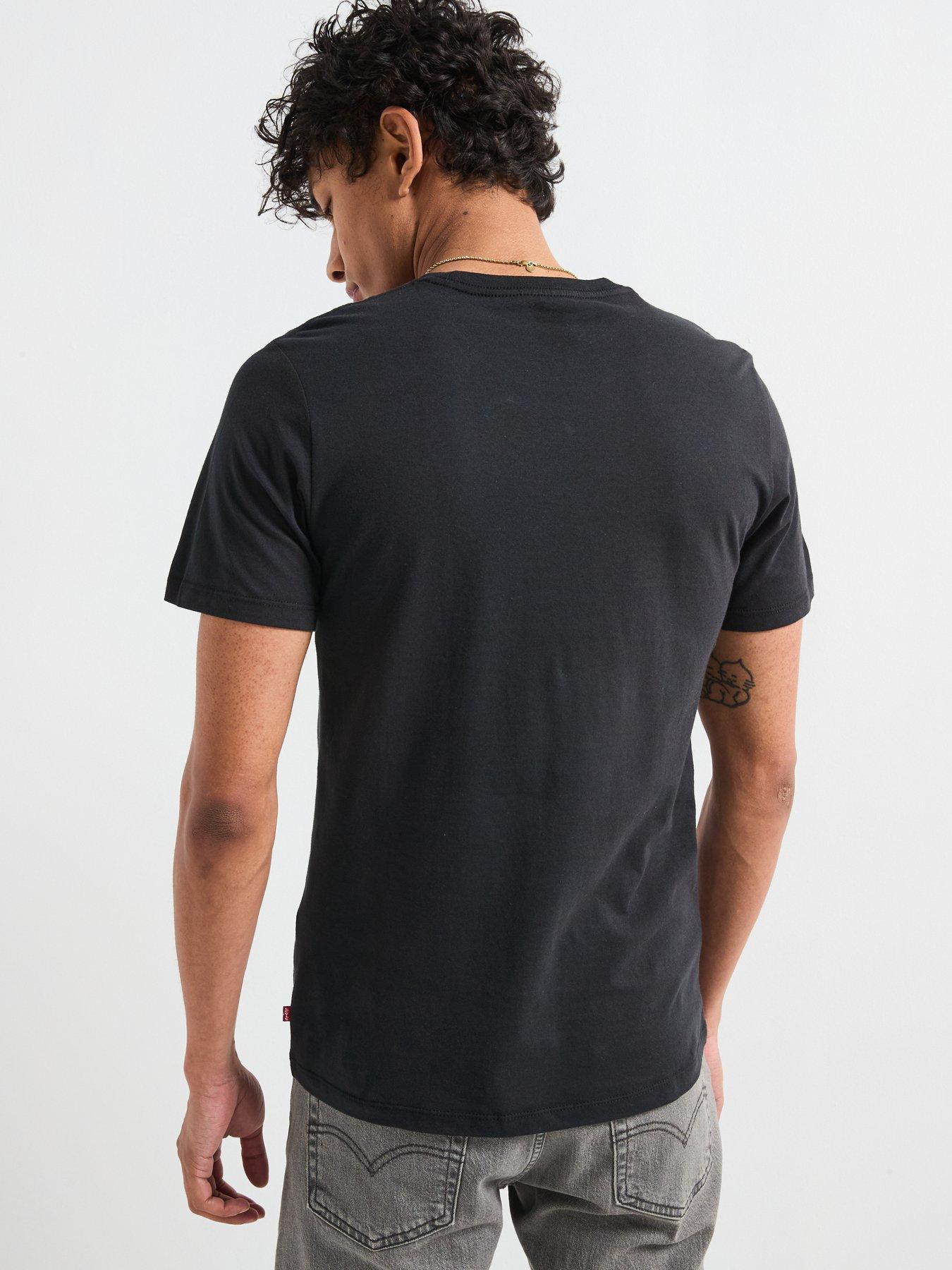 Image 3 of 7 of Levi's Mens 2 Pack Logo Crew Neck T-Shirts - White/Black