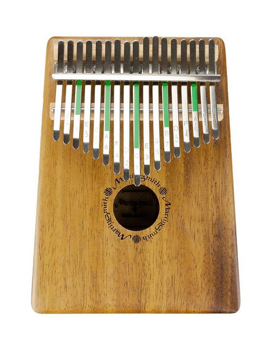 front image of martin-smith-17-key-kalimba-and-cary-case-in-walnut
