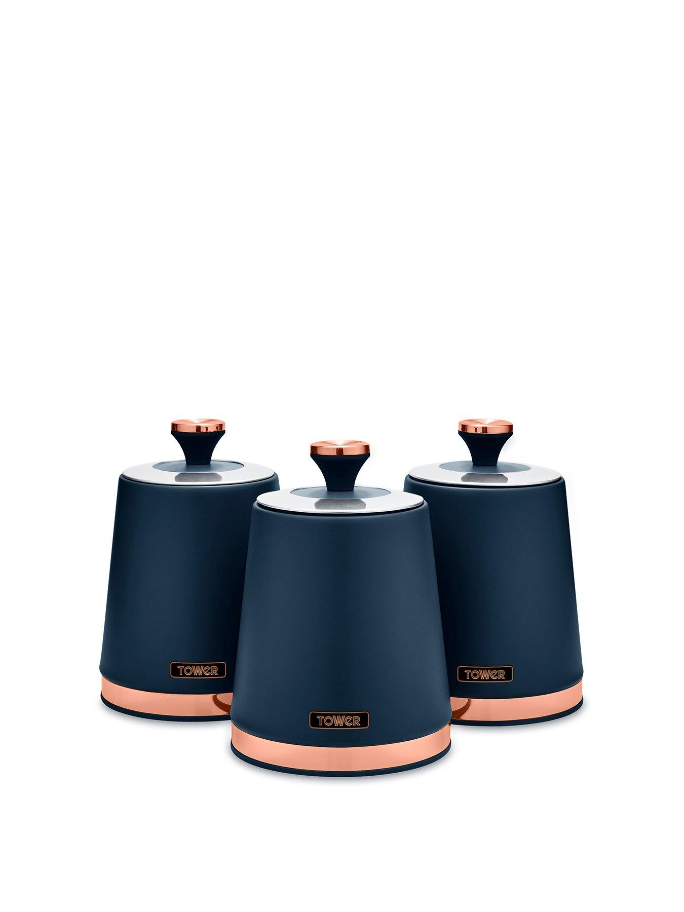  image of tower-cavaletto-storage-canisters-in-blue-ndash-set-of-3