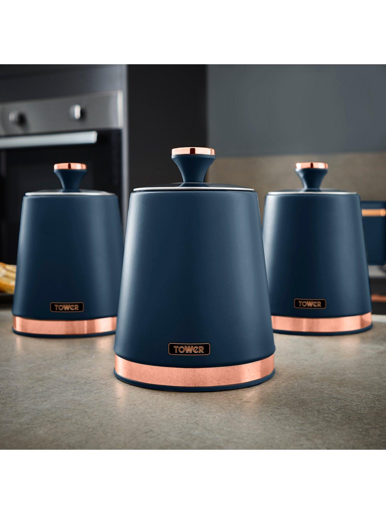  image of tower-cavaletto-storage-canisters-in-blue-ndash-set-of-3