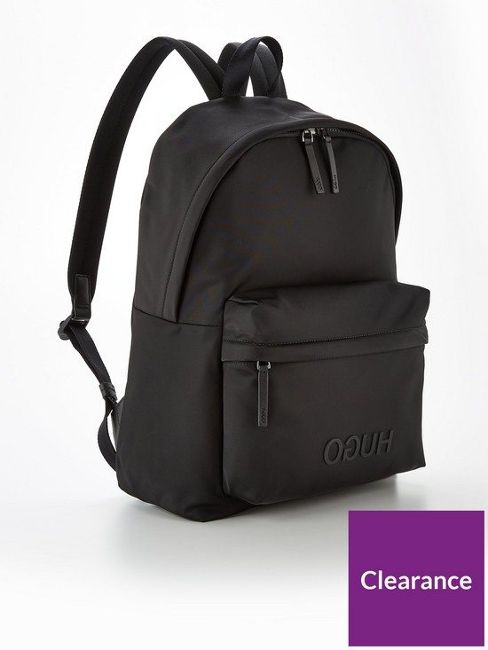 back image of hugo-record-logo-backpack-black