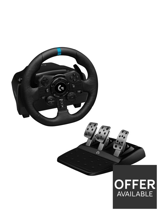 front image of logitechg-g923-racing-wheel-and-pedals-trueforce-up-to-1000-hz-force-feedback-for-ps5-ps4-pcmac-black