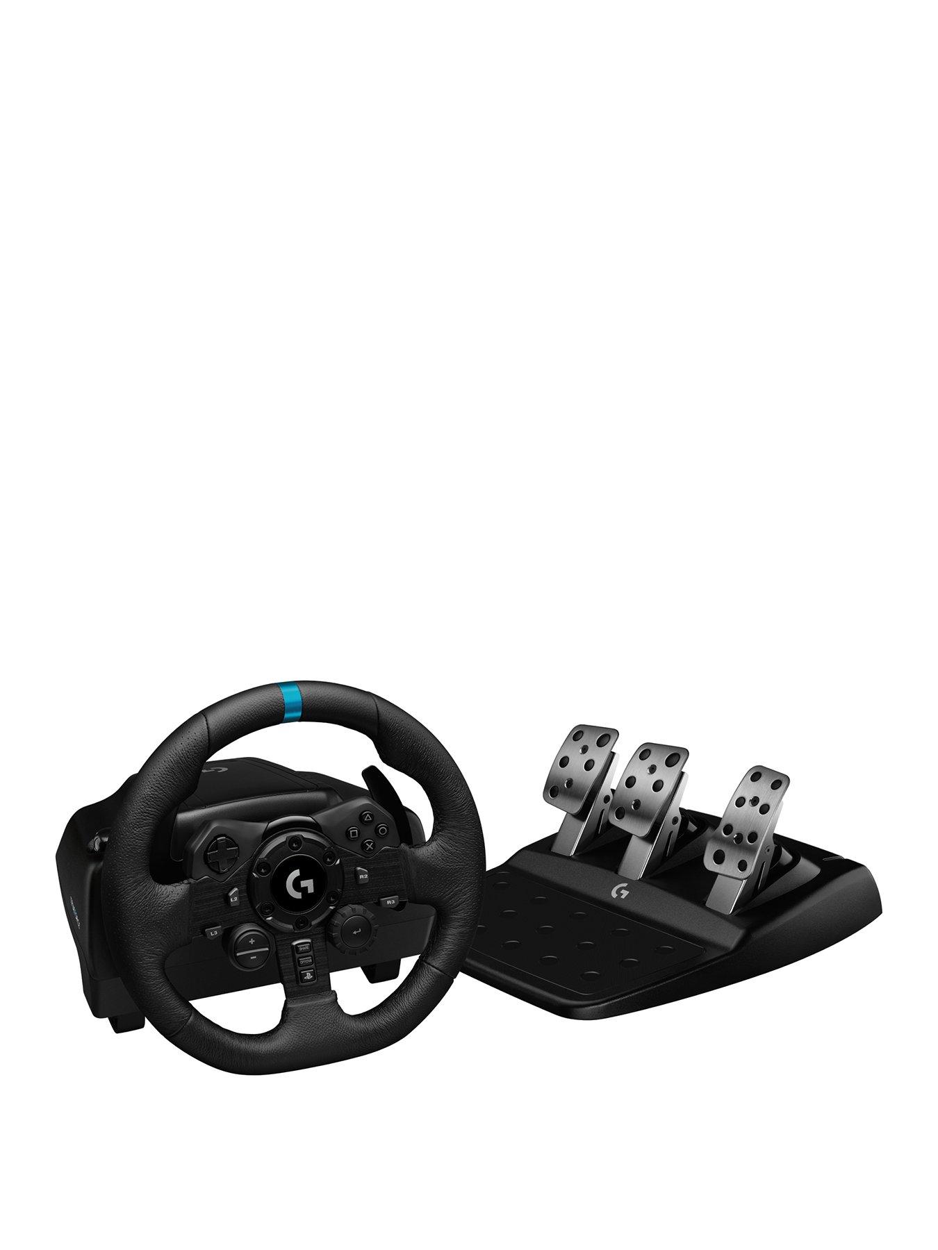 LogitechG G923 Racing Wheel and Pedals TRUEFORCE up to 1000 Hz Force Feedback for PS5, PS4, PC/Mac - Black