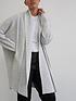 image of religion-passion-longline-cable-cardigan-grey