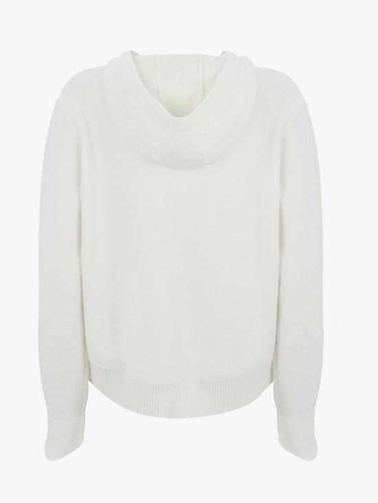 stillFront image of mint-velvet-cable-sleeve-hoodie-cream