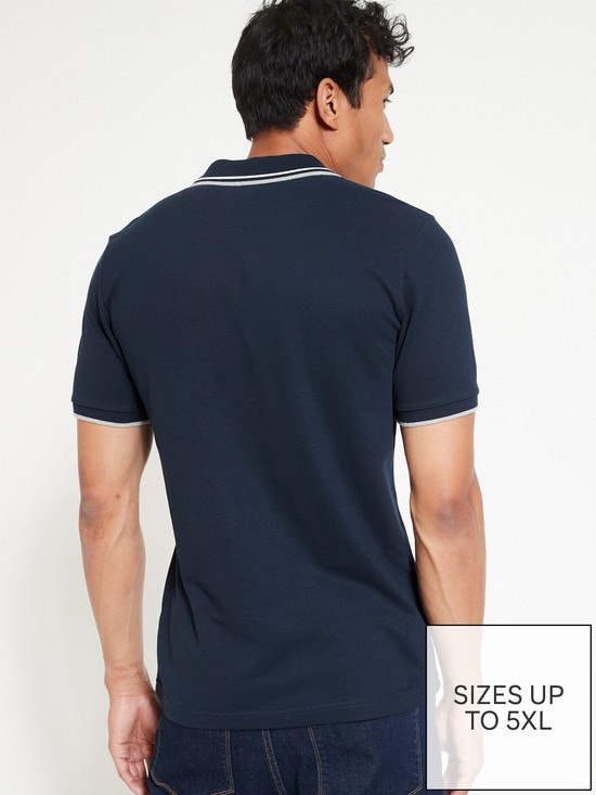 stillFront image of very-man-tipped-pique-polo-navy