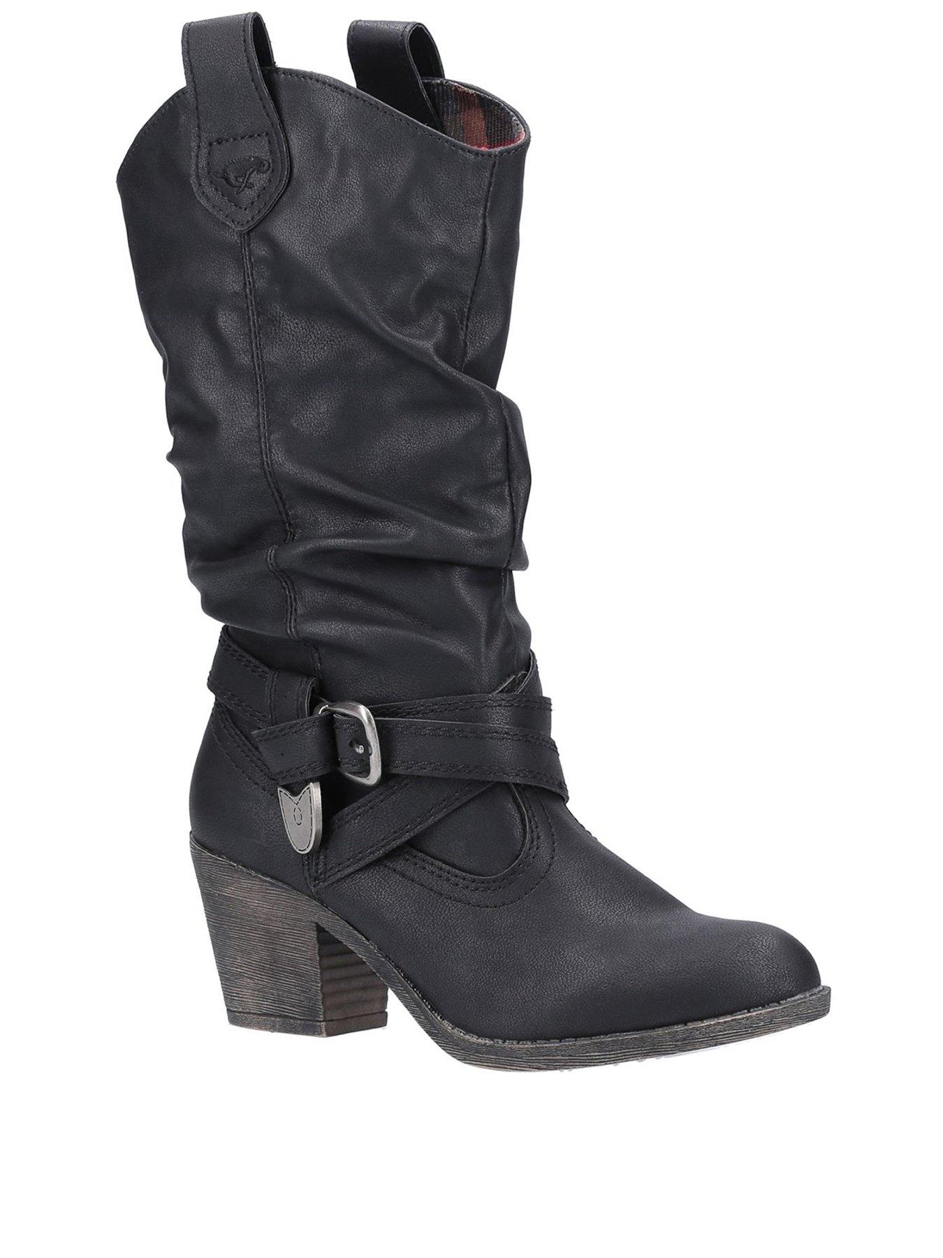 undefined Sidestep Knee High Boots - Black