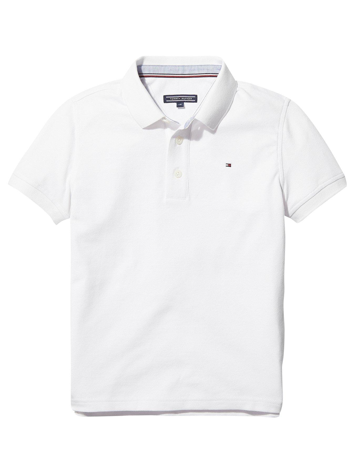 undefined Boys Essential Flag Polo Shirt - White