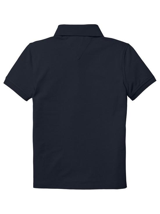 back image of tommy-hilfiger-boys-essential-flag-polo-shirt-navy