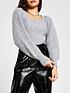  image of river-island-bow-back-knitted-jumper-grey